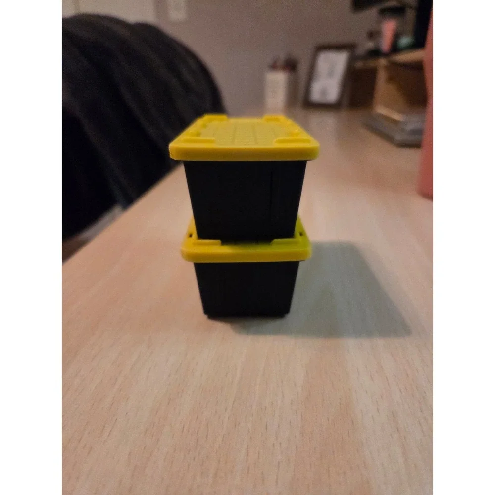 Miniature‎ Storage Totes Set of 2 Black and Yellow Small Organizers